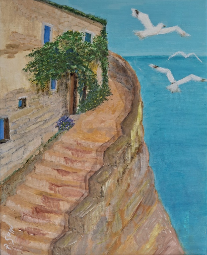 Das Haus am Meer – Acryl auf Leinwand von Patrizia Steppi