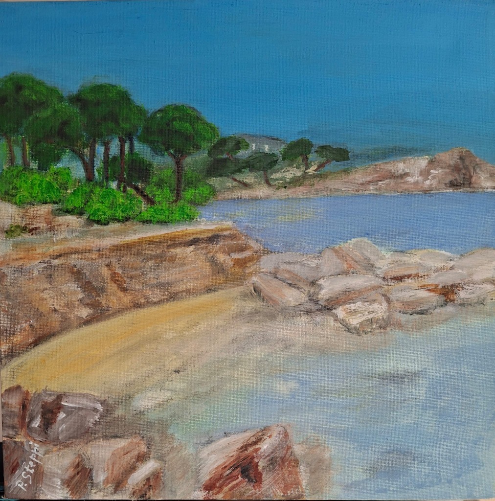 Die kleine Bucht am Meer – Acryl auf Leinwand von Patrizia Steppi