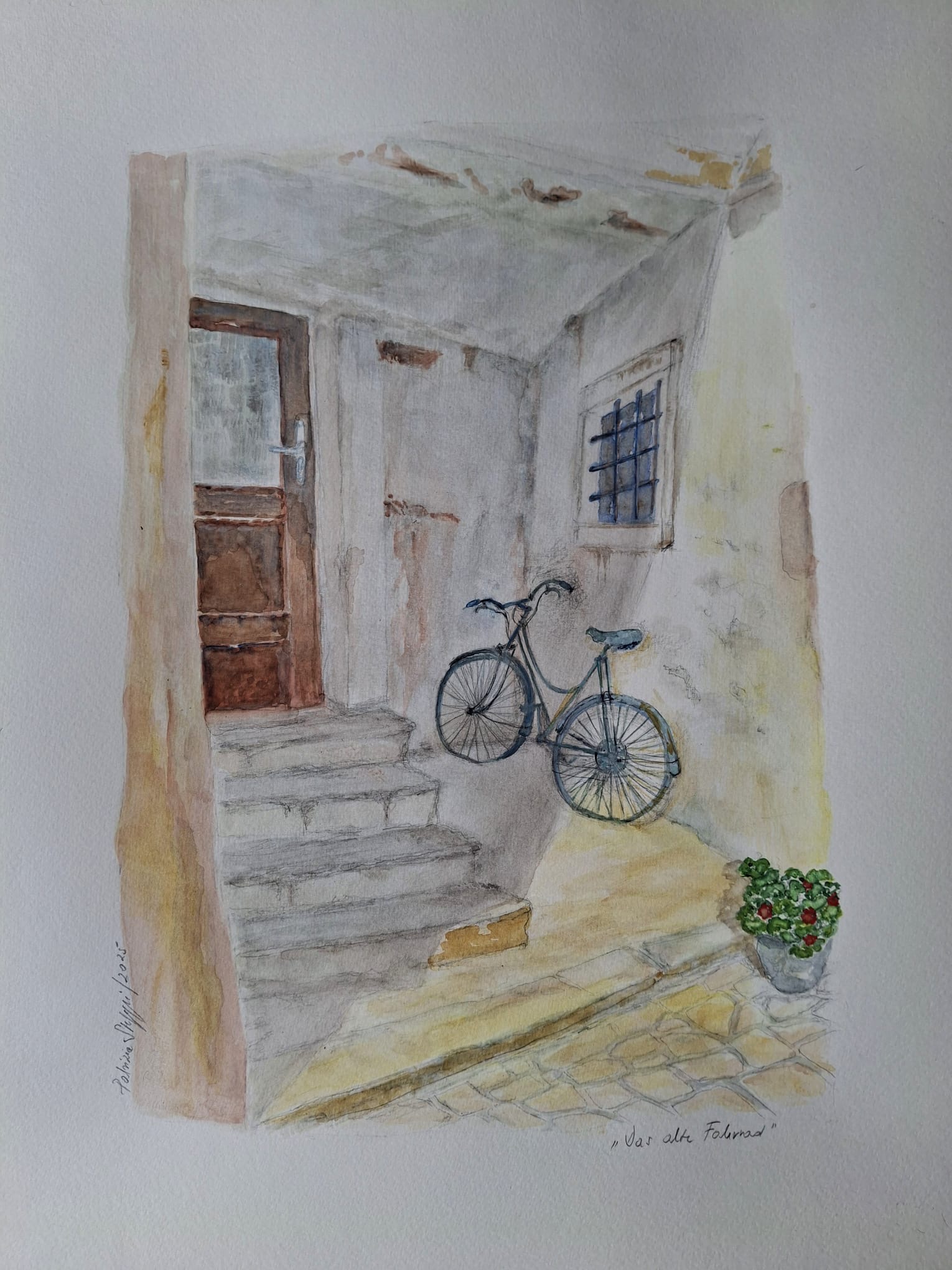 Das alte Fahrrad – Aquarell von Patrizia Steppi