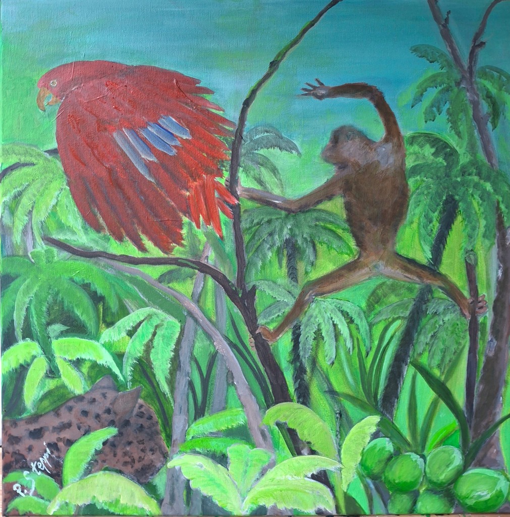 Tief im Grün – Acryl auf Leinwand von Patrizia Steppi