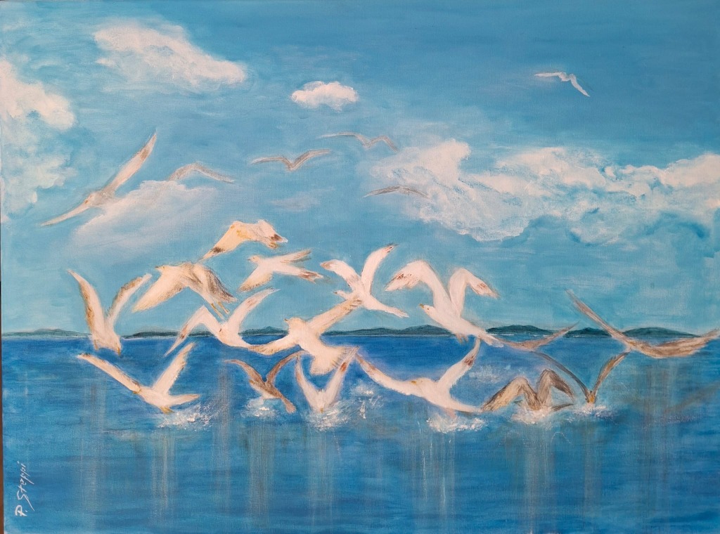 Uccelli Bianchi – Acryl auf Leinwand von Patrizia Steppi